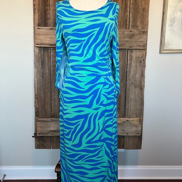 Inman NWT Size Medium Zebra print caped maxi dress - Picture 5 of 11